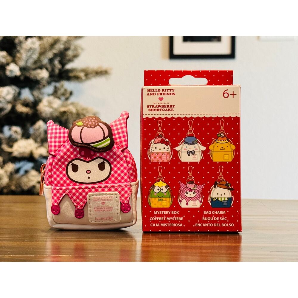 Loungefly Hello Kitty x Strawberry Shortcake Kuromi Mini Backpack Keychain NIB